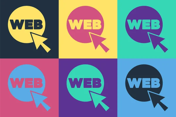 Pop Art Web Grafiki Ikona Projektu Izolowane Tle Koloru Kreatywność — Wektor stockowy