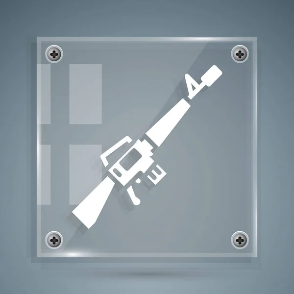 Icône Fusil Blanc M16A1 Isolée Sur Fond Gris Fusil M16 — Image vectorielle