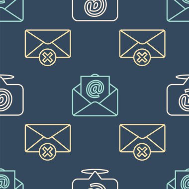 Satır satırını konuşma baloncuğuna yaz, zarfı sil, e-postayı ve e-postayı sorunsuz bir şekilde sil. Vektör.