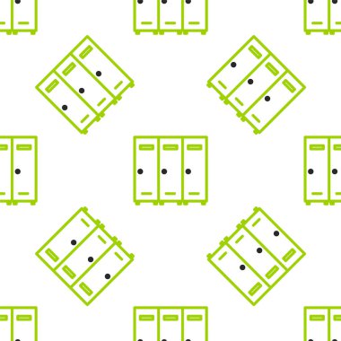 Hokey, futbol, basketbol takımı ya da işçiler için soyunma odası ya da soyunma odası beyaz arka planda izole edilmiş kusursuz bir kalıp. Vektör İllüstrasyonu.