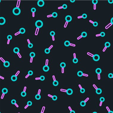 Çizgi büyüteç simgesi siyah arkaplanda izole edilmiş kusursuz desen. Arama, odaklanma, yakınlaştırma, iş sembolü. Vektör İllüstrasyonu.