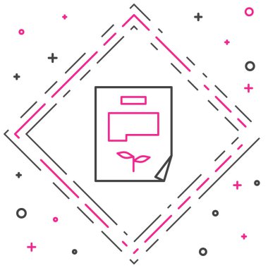 Satır Yaprak belge simgesi beyaz arkaplanda izole edildi. Doğa dosya simgesi. Renkli taslak konsepti. Vektör İllüstrasyonu.