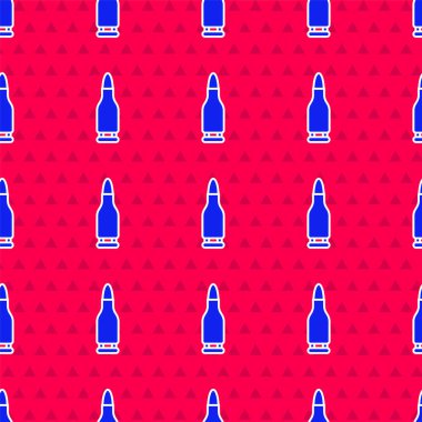 Mavi Kurşun simgesi kırmızı arkaplanda izole edilmiş kusursuz desen. Vektör.