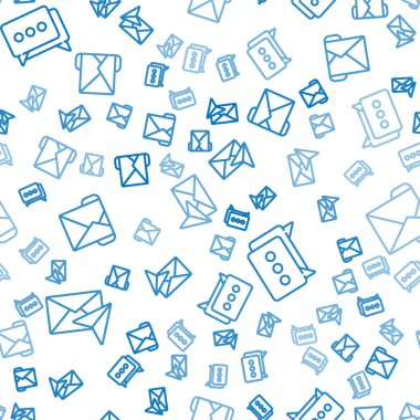 Zarf satırını, konuşma baloncuğu sohbetini ve Zarfı kusursuz desen üzerine ayarla. Vektör.