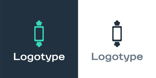 Logotype Candy icon isolated on white background. Happy Halloween party. Logo design template element. Vector.