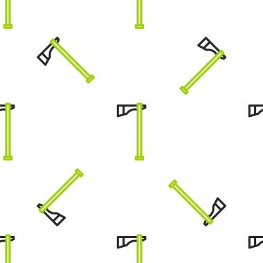 Amerikan Yerlisi Tomahawk balta ikonu beyaz arka planda kusursuz desen izole etti. Vektör İllüstrasyonu.