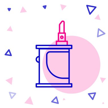 Elektronik çizgi sigara ikonu beyaz arkaplanda izole edildi. Tüttürme aleti. Buharlaştırıcı Cihaz. Renkli taslak konsepti. Vektör İllüstrasyonu.