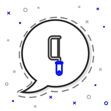 Demir Testere çizgisi simgesi beyaz arkaplanda izole edildi. Tahta ve metal testeresi. Renkli taslak konsepti. Vektör İllüstrasyonu.