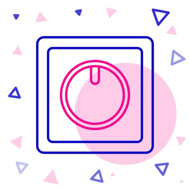 Elektrik düğmesi simgesi beyaz arkaplanda izole edildi. Açık ve kapalı simgesi. Loş ışık düğmesi işareti. Enerji tasarrufu kavramı. Renkli taslak konsepti. Vektör İllüstrasyonu.