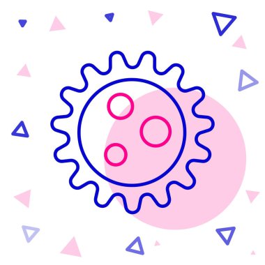 Beyaz arkaplanda çizgi virüsü simgesi izole edildi. Corona virüsü 2019-nCoV. Bakteri ve mikroplar, hücre kanseri, mikrop, mantar. Renkli taslak konsepti. Vektör İllüstrasyonu.