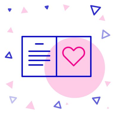 Hattı Sevgililer Günü partisi ilan simgesi beyaz arka planda izole edildi. Kutlama için davetiye ya da tebrik kartı şablonu. Renkli taslak konsepti. Vektör.