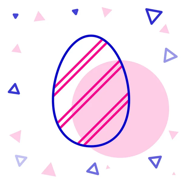 Linka Velikonoční Vejce Ikona Izolované Bílém Pozadí Veselé Velikonoce Barevný — Stockový vektor