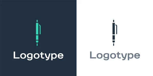 Logotype Pen Pictogram Geïsoleerd Witte Achtergrond Logo Ontwerp Template Element — Stockvector