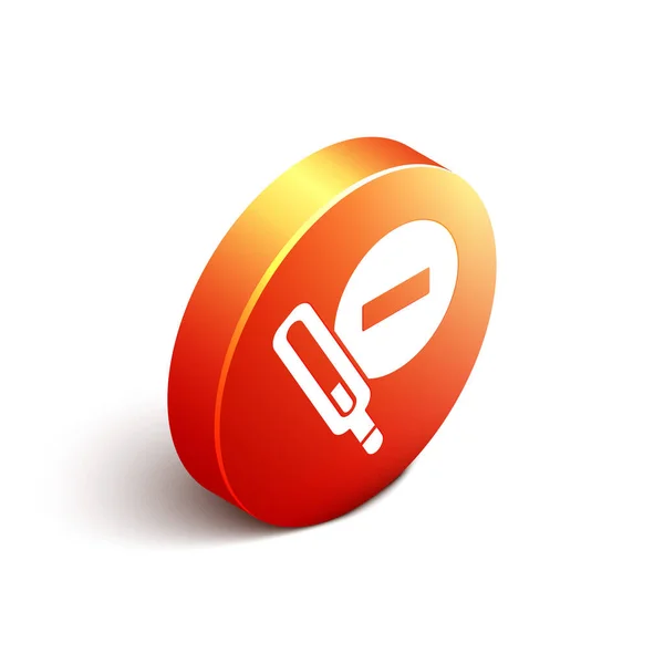 Isometric Medical Thermometer Medical Examination Icon Isolated White Background Orange — Stock Vector