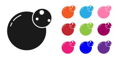 Siyah Gezegen simgesi beyaz arkaplanda izole edildi. Simgeleri renklendirin. Vektör.