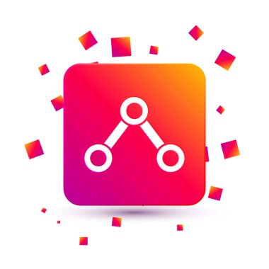 Beyaz Molekül simgesi beyaz arkaplanda izole edildi. Kimya moleküllerinin yapısı, fen öğretmenlerinin yenilikçi eğitim posteri. Kare renk düğmesi. Vektör.