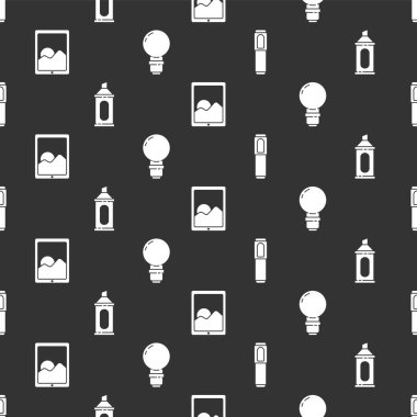 İşaretleyici kalem, İşaretleyici kalem, Grafik tableti ve ampulü pürüzsüz desen üzerine ayarla. Vektör.