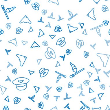 Hat Kılavuzu şapkası, koni meteorolojisi rüzgar güllesi ve jet uçağını kusursuz bir şekilde ayarlayın. Vektör.