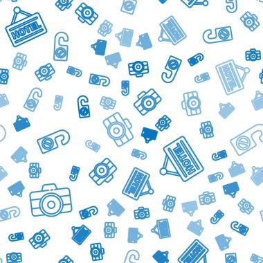 Hat kamerasını ayarla, metin oteli olan imza tahtası ve lütfen pürüzsüz bir şablonu bozmayın. Vektör.