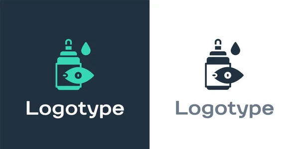 Logotype Eye Drop Fles Pictogram Geïsoleerd Witte Achtergrond Logo Ontwerp — Stockvector