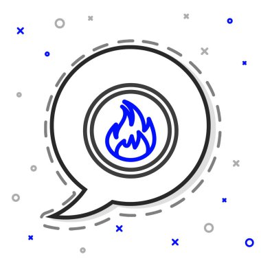 Ateş hattı simgesi beyaz arkaplanda izole edildi. Renkli taslak konsepti. Vektör İllüstrasyonu.