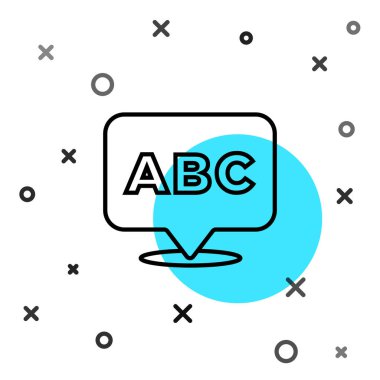 Beyaz arkaplanda siyah çizgi alfabe simgesi izole edildi. Rastgele dinamik şekiller. Vektör.