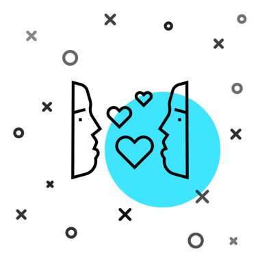 İlk görüşte aşk simgesi beyaz arkaplanda izole edildi. Rastgele dinamik şekiller. Vektör.