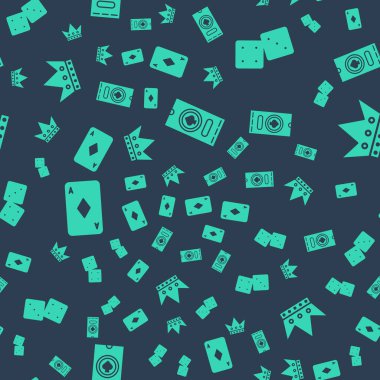 Kumarhane poker turnuvası davetiyesi, zar oyunu, elmaslarla kağıt oynamak ve King 'in kusursuz bir şekilde kağıt oynaması. Vektör.