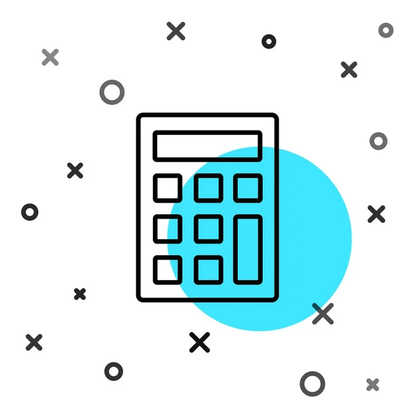 Ícone Calculadora Linha Preta Isolado Fundo Branco Símbolo Contabilístico Cálculos —  Vetores de Stock