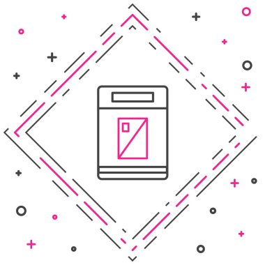 Line Cigarettes paket kutusu simgesi beyaz arkaplanda izole edildi. Sigara paketleri. Renkli taslak konsepti. Vektör İllüstrasyonu.