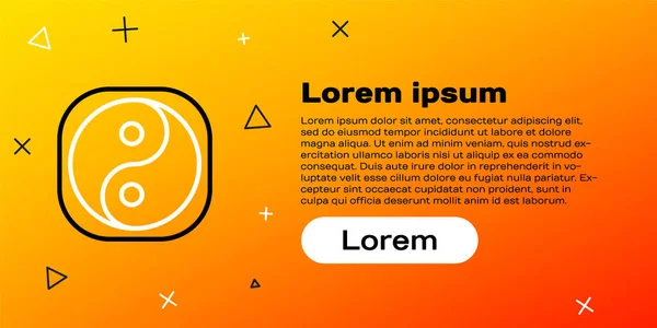 Linje Yin Yang Symbol För Harmoni Och Balans Ikonen Isolerad — Stock vektor