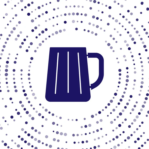 Ícone Caneca Cerveja Madeira Azul Isolado Fundo Branco Pontos Aleatórios — Vetor de Stock