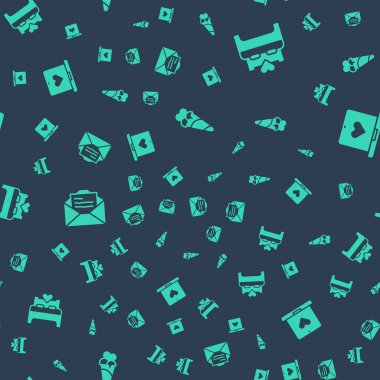 Dondurmayı waffle külahında, yatak odasında, tebrik kartında ve randevulaşma uygulamasında kusursuz desen üzerine kur. Vektör.