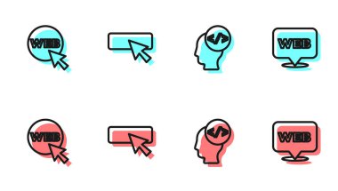 Satır Önü Geliştirme, Web ve grafik tasarımı, UI veya UX ve simge ayarlayın. Vektör.