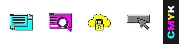 Oder Design Cloud Computing Lock Und Icon Festlegen Vektor — Stockvektor