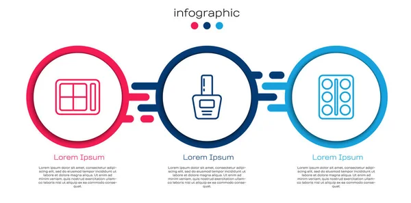 Linie Lidschatten Palette Nagellackflasche Und Geschäftsinfografische Vorlage Vektor — Stockvektor