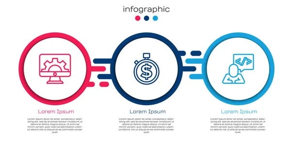 设定线网络发展 时间就是金钱和前端 业务信息模板 — 图库矢量图片