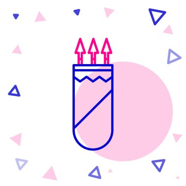 Beyaz arkaplanda ok simgesi olan satır titreşimleri. Renkli taslak konsepti. Vektör İllüstrasyonu.