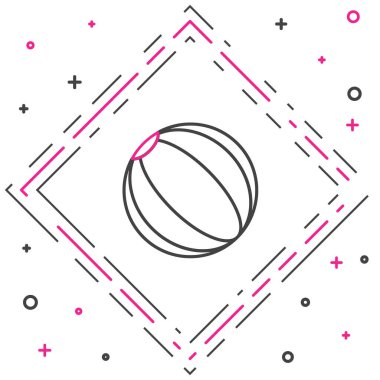 Line Beach top ikonu beyaz arkaplanda izole edildi. Renkli taslak konsepti. Vektör İllüstrasyonu.