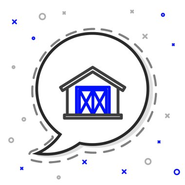 Çiftlik evi simgesi beyaz arka planda izole edildi. Renkli taslak konsepti. Vektör İllüstrasyonu.