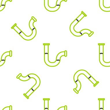 Çizgi Endüstrisi metalik boru ikonu beyaz arka planda izole edilmiş pürüzsüz desen. Tesisat boru hattının farklı şekillerde parçaları. Vektör İllüstrasyonu.