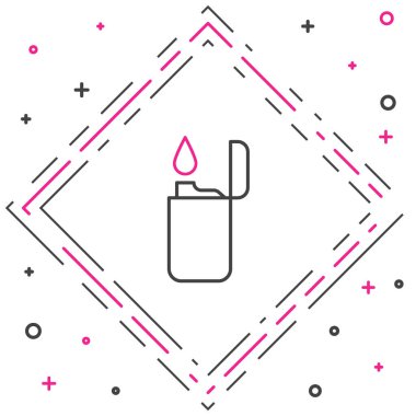 Çizgi Işığı simgesi beyaz arkaplanda izole edildi. Renkli taslak konsepti. Vektör İllüstrasyonu.