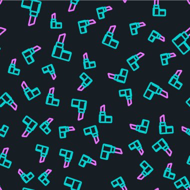 Çizgi ruj simgesi siyah arkaplanda izole edilmiş. 8 Mart. Uluslararası Mutlu Kadınlar Günü. Vektör İllüstrasyonu.