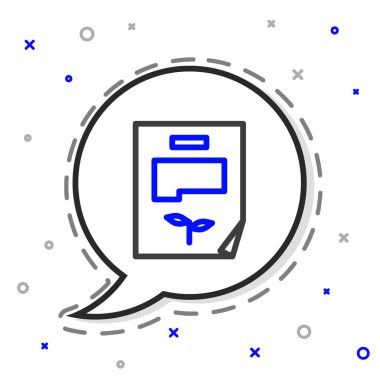 Satır Yaprak belge simgesi beyaz arkaplanda izole edildi. Doğa dosya simgesi. Renkli taslak konsepti. Vektör İllüstrasyonu.