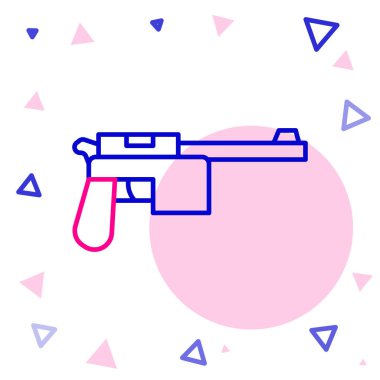 Satır Mauser silah simgesi beyaz arkaplanda izole edildi. Mauser C96 yarı otomatik bir tabanca. Renkli taslak konsepti. Vektör.