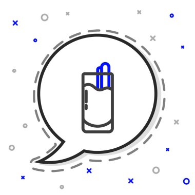 Çizgi Kokteyl Bloody Mary simgesi beyaz arkaplanda izole edildi. Renkli taslak konsepti. Vektör.