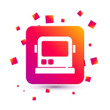 Beyaz Astronot başlık simgesi beyaz arkaplanda izole edildi. Kare renk düğmesi. Vektör.