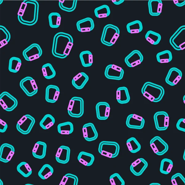 Çizgi Karabina simgesi siyah arkaplanda izole edilmiş. Olağanüstü bir spor. Spor malzemeleri. Vektör.