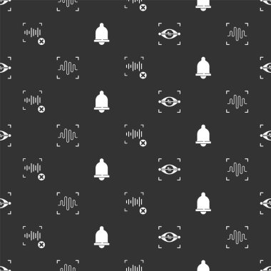 Göz taraması, ses tanıma, Reddedilme sesi ve hareket sensörünü kusursuz desene ayarlayın. Vektör.