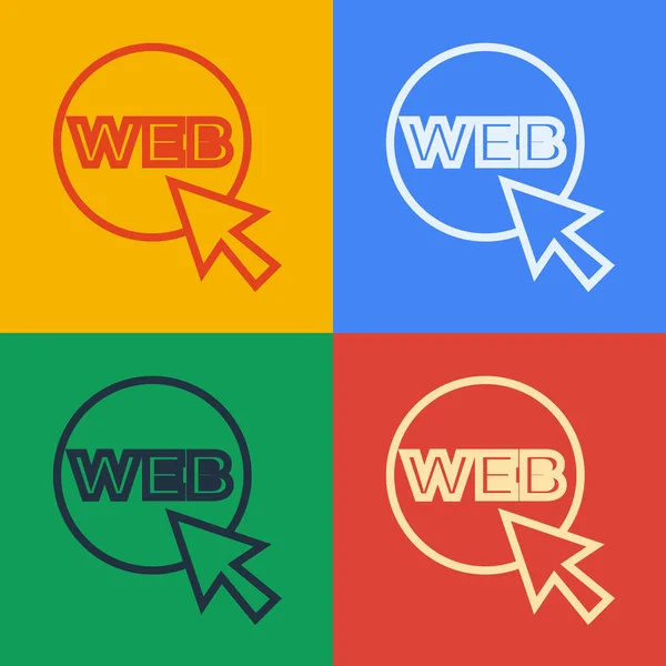 Linia Pop Art Web Grafiki Ikona Projektu Izolowane Tle Koloru — Wektor stockowy